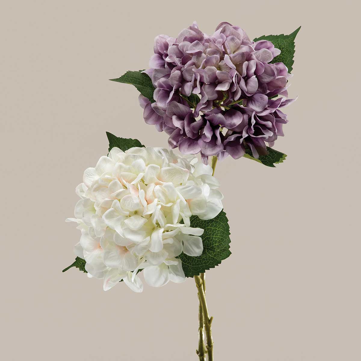 STEM HYDRANGEA WHITE 8IN X 25IN POLYESTER - Click Image to Close